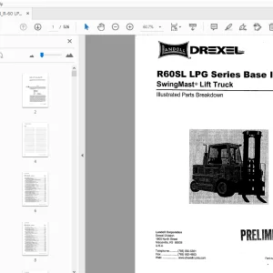 Drexel SwingMast Lift Truck R60SL LPG Series Base IPB Parts Manual - PDF