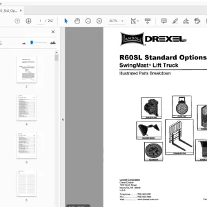 Drexel SwingMast Lift Truck R60SL Standard Options IPB Parts Manual - PDF