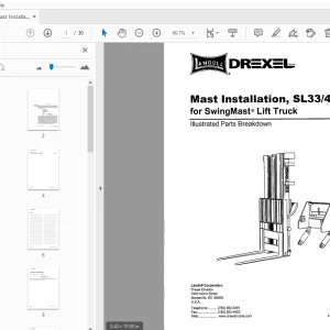 Drexel SwingMast Lift Truck SL33/44 Mast Installation Parts Manual - PDF