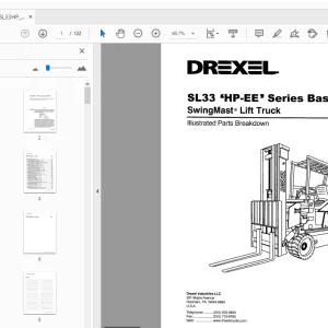 Drexel SwingMast Lift Truck SL33 'HP-EE' Series Base IPB Parts Manual - PDF