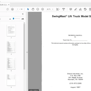 Drexel SwingMast Lift Truck SL44/3 Technical Manual 1412558 - PDF