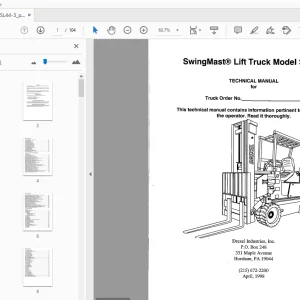 Drexel SwingMast Lift Truck SL44/3 Technical Manual 1412661 - PDF