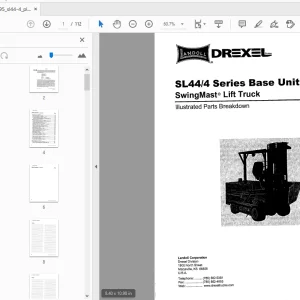 Drexel SwingMast Lift Truck SL44/4 Series Base Unit IPB Parts Manual - PDF