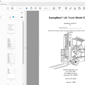 Drexel SwingMast Lift Truck SL44/4 Technical Manual 1412547 - PDF