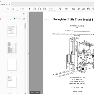 Drexel SwingMast Lift Truck SL44/4 Technical Manual 1412594 - PDF