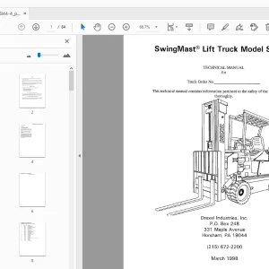 Drexel SwingMast Lift Truck SL44/4 Technical Manual 1412594 - PDF