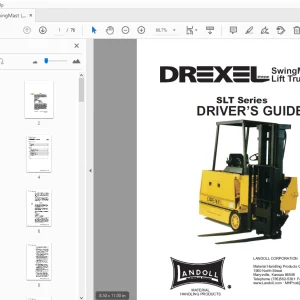 Drexel SwingMast Lift Truck SLT Series Driver's Guide Manual - PDF