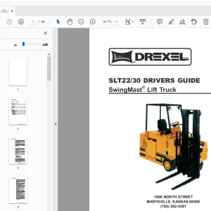 Drexel SwingMast Lift Truck SLT22/30 DRIVERS GUIDE MANUAL - PDF