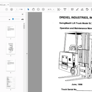 Drexel SwingMast Lift Truck SLT22 Operation & Maintenance Manual - PDF