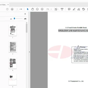 EP 1-3.5 ton R Series Forklift Truck Operation & Maintenance Manual - PDF