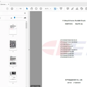 EP 5-10ton R Series Forklift Truck Service Manual - PDF DOWNLOAD