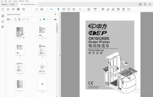 EP CK10(CK05) Order Picker Parts Manual - PDF DOWNLOAD