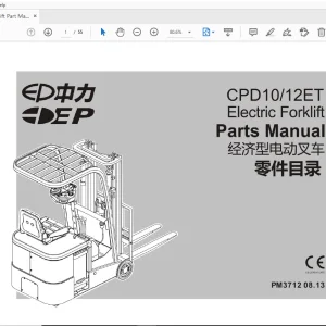 EP CPD10 12ET Electric Forklift Parts Manual CPD1012ET - PDF DOWNLOAD