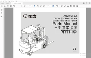 EP CPD30/35L1-S CPDLA CPD30/35L1-B Electric Four-wheel Parts Manual - PDF