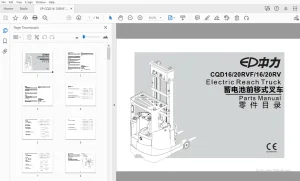 EP CQD16/20RVF/16/20RV Electric Reach Truck Parts Manual - PDF DOWNLOAD