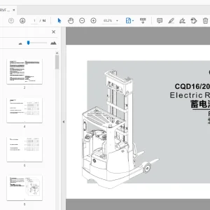 EP CQD16/20RVF/16/20RV Electric Reach Truck Parts Manual - PDF DOWNLOAD