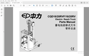 EP CQD16/20RVF/16/20RV Electric Reach Truck Parts Manual - PDF