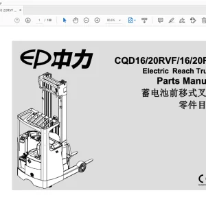 EP CQD16/20RVF/16/20RV Electric Reach Truck Parts Manual - PDF