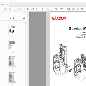 EP CQD16/20RVF/RV CQD16NRVF/NRV Electric Reach Truck Service Manual - PDF