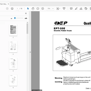 EP EPT-20E Electric Pallet Truck Parts Manual - PDF DOWNLOAD