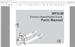 EP EPT12-EZ Elextric Hand Pallet Truck Parts Manual - PDF DOWNLOAD