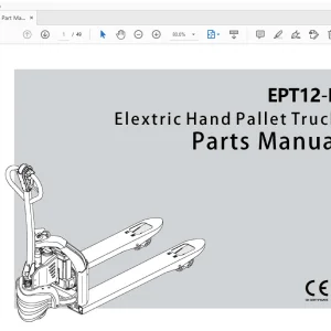 EP EPT12-EZ Elextric Hand Pallet Truck Parts Manual - PDF DOWNLOAD