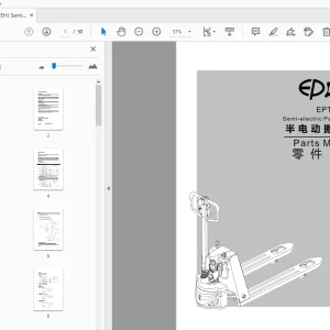 EP EPT18-EHJ Semi-electric Pallet Truck Parts Manual - PDF
