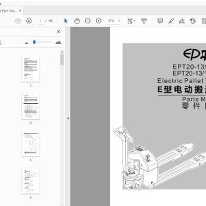 EP EPT20-13/15ET EPT20-13/15ETL Electric Pallet Truck Parts Manual - PDF