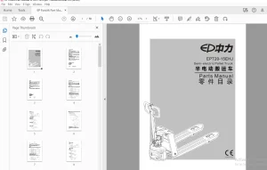 EP EPT20-15EHJ Semi-Electric Pallet Truck Parts Manual - PDF