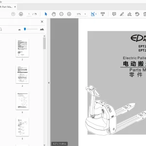 EP EPT20-16EA EPT20-18EA D40 Electric Pallet Truck Parts Manual - PDF