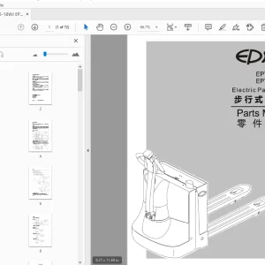 EP EPT20-18WJ EPT20-18WA Electric Pallet Truck Parts Manual - PDF