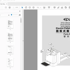 EP EPT20-20RAS EPT25-RAS Electric Pallet Truck Parts Manual - PDF