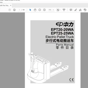 EP EPT20-20WA EPT25-25WA Electric Pallet Truck Parts Manual - PDF