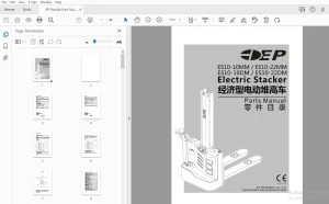 EP ES10-10MM  ES10-22MM ES10-10DM  ES10-22DM Electric Stacker Parts Manual - PDF