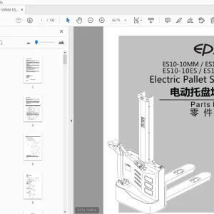 EP ES10-10MM/ES10-22MM Electric Pallet Stacker Parts Manual - PDF