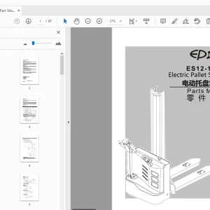 EP ES12 -12 M Mi Electric Pallet Stacker Forklift Parts Manual - PDF