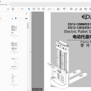 EP ES12-12MM/ES12-25MM Electric Pallet Stacker Parts Manual - PDF