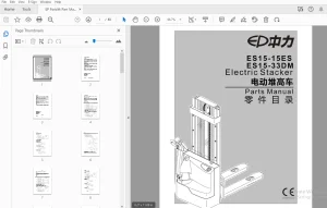 EP ES15-15ES ES15-33DM Electric Stacker Parts Manual - PDF DOWNLOAD