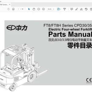 EP FT8/FT8H Series CPD30/35 Electric Four-wheel Forklift Parts Manual - PDF