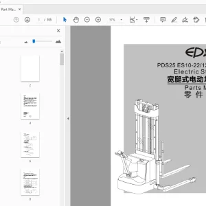 EP PDS25 ES10-22/12-25WA Electric Stacker Parts Manual - PDF
