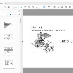EP T SERIES Forklift FD20/25/30/35T FG20/25/30/35T Parts Manual - PDF