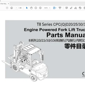 EP T8 Series CPC(Q)D20/25/30/35 Engine Powered Parts Manual - PDF