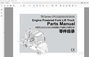 EP T8 Series CPC(Q)D20/25/30/35 Engine Powered Parts Manual - PDF