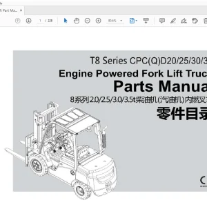 EP T8 Series CPC(Q)D20/25/30/35 Engine Powered Parts Manual - PDF