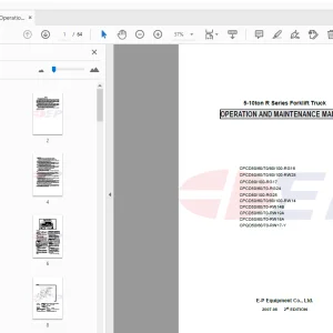 Ep 5-10ton R Series Forklift Truck Operation & Maintenance Manual - PDF