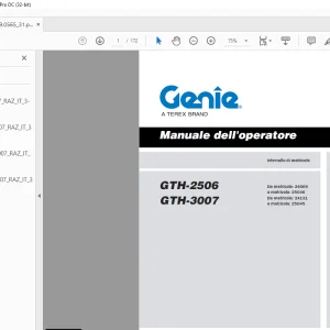 GENIE Lift GTH-2506 GTH-3007 Manuale dell'operatore PDF