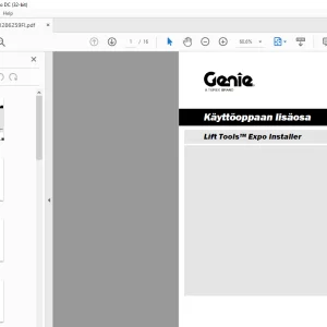 GENIE Lift Tools™ Expo Installer Käyttöoppaan lisäosa 1286259 - PDF DOWNLOAD (Finnish)