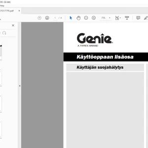 GENIE lift Käyttäjän suojahälytys Käyttöoppaan lisäosa  -PDF DOWNLOAD