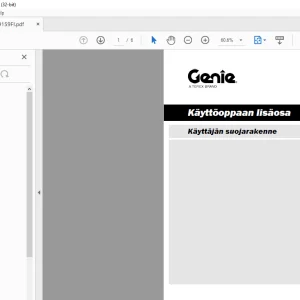 GENIE lift Käyttäjän suojarakenne Käyttöoppaan lisäosa Manual