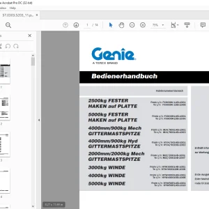 Genie 2500kg FESTER 5000kg FESTER HAKEN auf PLATTE Bedienerhandbuch - PDF DOWNLOAD